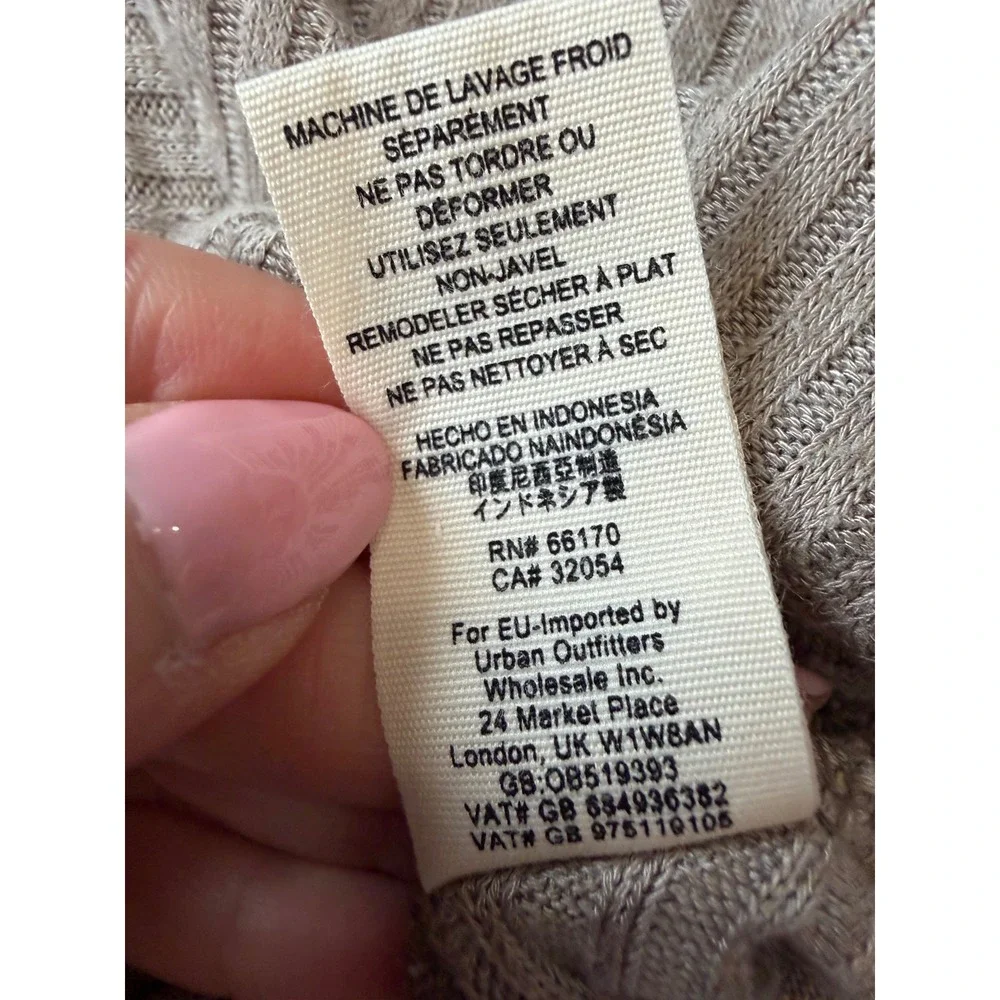 Free‎ People Lover Ribbed Sweater XS Taupe Split Back Cowl Neck Boho  Minimalist